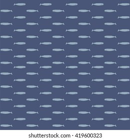 The sperm whale vector seamless pattern. Fresh design for printing on fabric, packaging, paper, bags, clothes. Sea fish background vector.