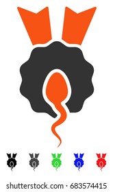 Sperm Winner flat vector illustration with colored versions. Color sperm winner icon variants with black, gray, green, blue, red.