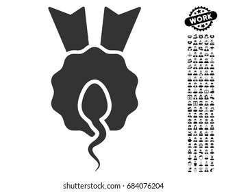 Sperm Winner icon with black bonus men pictures. Sperm Winner vector illustration style is a flat gray iconic element for web design, app user interfaces.