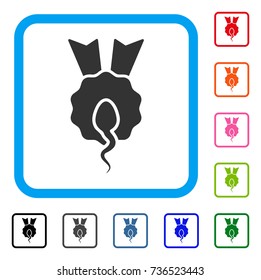 Sperm Winner icon. Flat grey iconic symbol in a light blue rounded squared frame. Black, gray, green, blue, red, orange color variants of Sperm Winner vector.