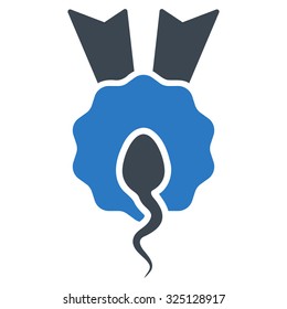 Sperm Winner vector icon. Style is bicolor flat symbol, smooth blue colors, rounded angles, white background.