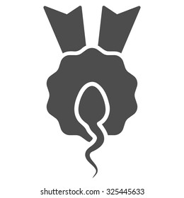 Sperm Winner vector icon. Style is flat symbol, gray color, rounded angles, white background.