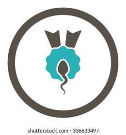 Sperm Winner vector icon. Style is bicolor flat rounded symbol, grey and cyan colors, rounded angles, white background.