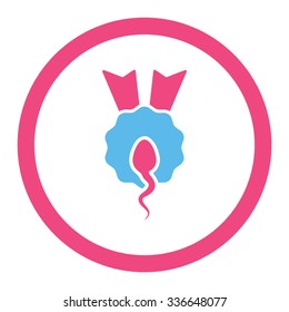 Sperm Winner vector icon. Style is bicolor flat rounded symbol, pink and blue colors, rounded angles, white background.
