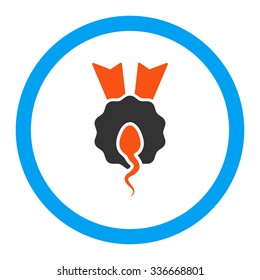 Sperm Winner vector icon. Style is flat rounded symbol, bright colors, rounded angles, white background.