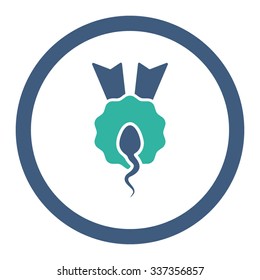 Sperm Winner vector icon. Style is bicolor flat rounded symbol, cobalt and cyan colors, rounded angles, white background.