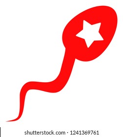 Sperm winner vector icon symbol. Flat pictogram is isolated on a white background. Sperm winner pictogram designed with simple style.