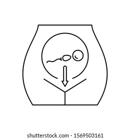 Sperma generare in utero icon. Simple line, outline vector of artificial insemination icons for ui and ux, website or mobile application
