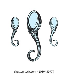 Spermatozoa. Vector illustration isolated on white background.