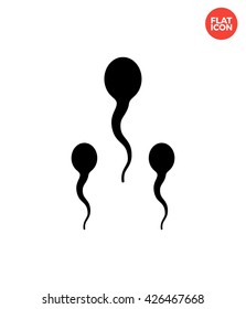 Spermatozoids Icon Flat Style Isolated Vector Illustration