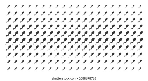Spermatozoon icon halftone pattern, designed for backgrounds, covers, templates and abstraction concepts. Vector spermatozoon shapes arranged into halftone array.