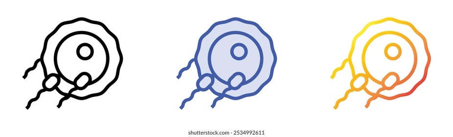 spermatozoon icon. Linear, Blue Fill and Gradient Style Design Isolated On White Background