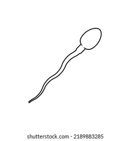 Spermatozoon-Symbol. Vektorgrafik. Linienstil.
