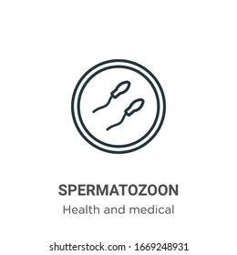 Spermatozoon outline vector icon. Thin line black spermatozoon icon, flat vector simple element illustration from editable health and medical concept isolated stroke on white background