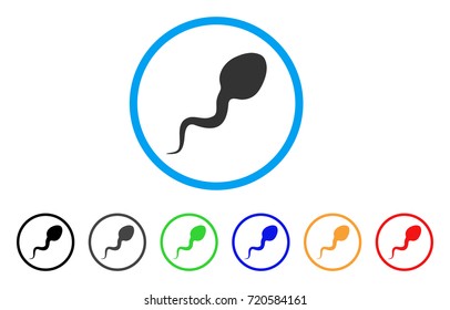 Spermatozoon rounded icon. Style is a flat spermatozoon grey symbol inside light blue circle with black, gray, green, blue, red, orange versions. Vector designed for web and software interfaces.