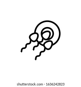 Spermatozoon vector icon in linear, outline style isolated on white background, Vector icon eps 10