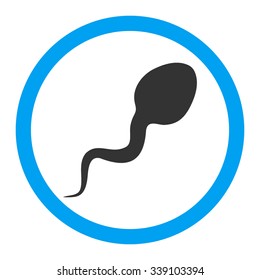 Spermatozoon vector icon. Style is bicolor flat rounded symbol, blue and gray colors, rounded angles, white background.