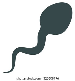Spermatozoon vector icon. Style is flat symbol, soft blue color, rounded angles, white background.