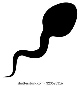 Spermatozoon vector icon. Style is flat symbol, black color, rounded angles, white background.