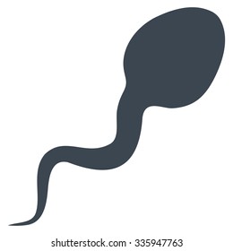 Spermatozoon vector icon. Style is flat symbol, smooth blue color, rounded angles, white background.