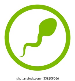 Spermatozoon vector icon. Style is flat rounded symbol, eco green color, rounded angles, white background.