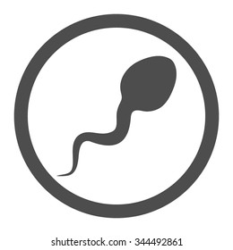 Spermatozoon vector icon. Style is flat rounded symbol, gray color, rounded angles, white background.