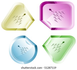 Spermatozoon. Vector sticker.