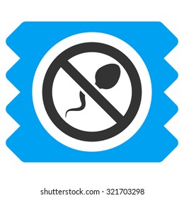 Spermicide Condom vector icon. Style is bicolor flat symbol, blue and gray colors, rounded angles, white background.