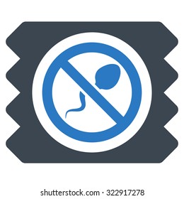 Spermicide Condom vector icon. Style is bicolor flat symbol, smooth blue colors, rounded angles, white background.