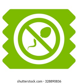 Spermicide Condom vector icon. Style is flat symbol, eco green color, rounded angles, white background.