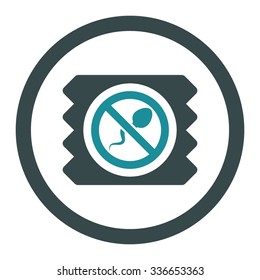 Spermicide Condom vector icon. Style is bicolor flat rounded symbol, soft blue colors, rounded angles, white background.