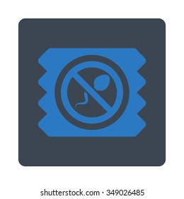 Spermicide Protection vector icon. Style is flat rounded square button, smooth blue colors, white background.