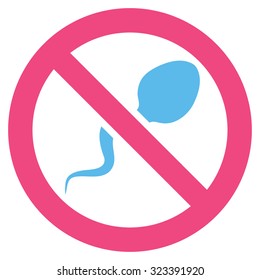 Spermicide vector icon. Style is bicolor flat symbol, pink and blue colors, rounded angles, white background.