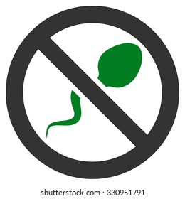 Spermicide vector icon. Style is bicolor flat symbol, green and gray colors, rounded angles, white background.