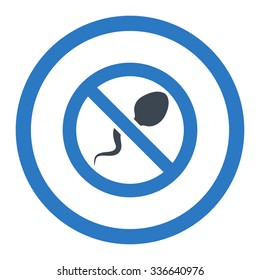 Spermicide vector icon. Style is bicolor flat rounded symbol, smooth blue colors, rounded angles, white background.