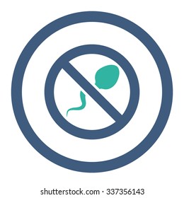 Spermicide vector icon. Style is bicolor flat rounded symbol, cobalt and cyan colors, rounded angles, white background.
