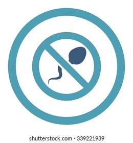 Spermicide vector icon. Style is bicolor flat rounded symbol, cyan and blue colors, rounded angles, white background.