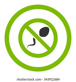 Spermicide vector icon. Style is bicolor flat rounded symbol, eco green and gray colors, rounded angles, white background.