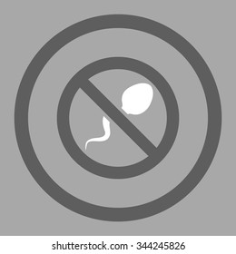 Spermicide vector icon. Style is bicolor flat rounded symbol, dark gray and white colors, rounded angles, silver background.