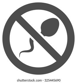 Spermicide vector icon. Style is flat symbol, gray color, rounded angles, white background.