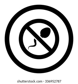 Spermicide vector icon. Style is flat rounded symbol, black color, rounded angles, white background.
