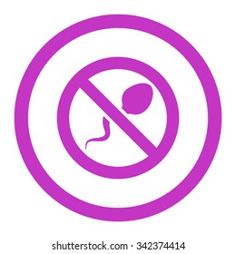 Spermicide vector icon. Style is flat rounded symbol, violet color, rounded angles, white background.