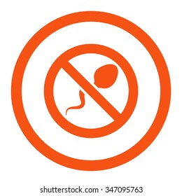 Spermicide vector icon. Style is flat rounded symbol, orange color, rounded angles, white background.