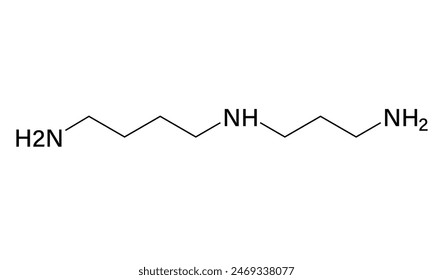 Spermidine Molecular Structure Vector Illustration.