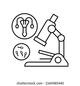 Spermiogram urethra icon. Simple line, outline vector of urology icons for ui and ux, website or mobile application on white background