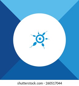 Sperms & Egg Icon On Blue Background. Eps-10.
