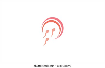 Logo-Design, Vektorgrafik-Symbol für Spermien-Fertilisation