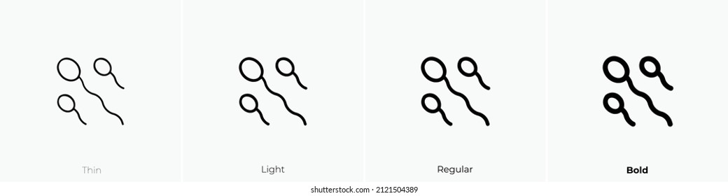 sperms icon. Thin, Light Regular And Bold style design isolated on white background