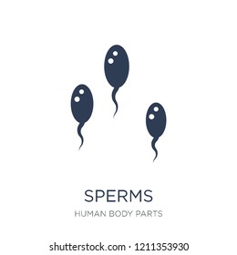 Sperms icon. Trendy flat vector Sperms icon on white background from Human Body Parts collection, vector illustration can be use for web and mobile, eps10