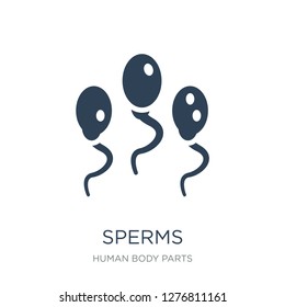 sperms icon vector on white background, sperms trendy filled icons from Human body parts collection, sperms vector illustration